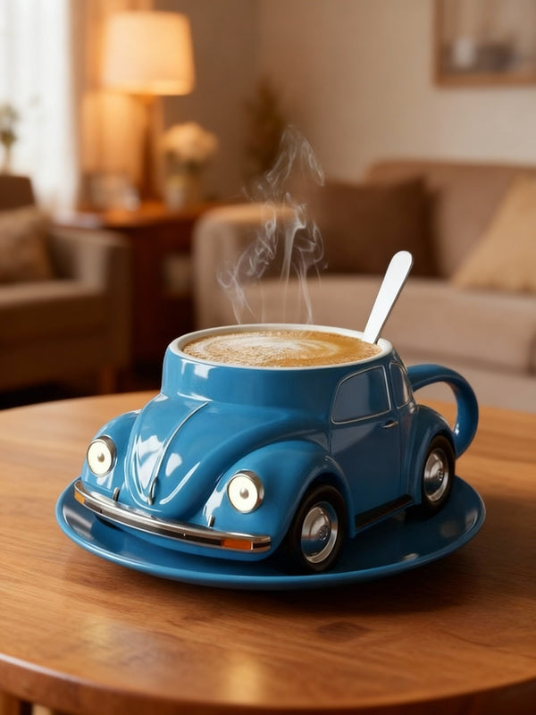 BLUEMUG | Modrý hrnček s motívom auta