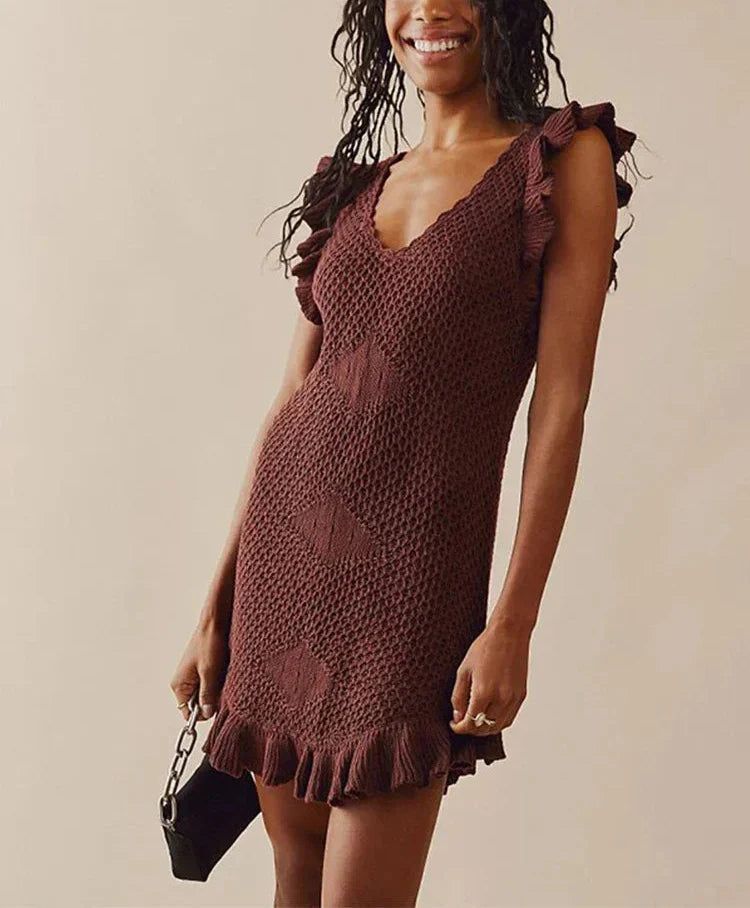 Rochie Mini Plážová Croșetată Maribelle