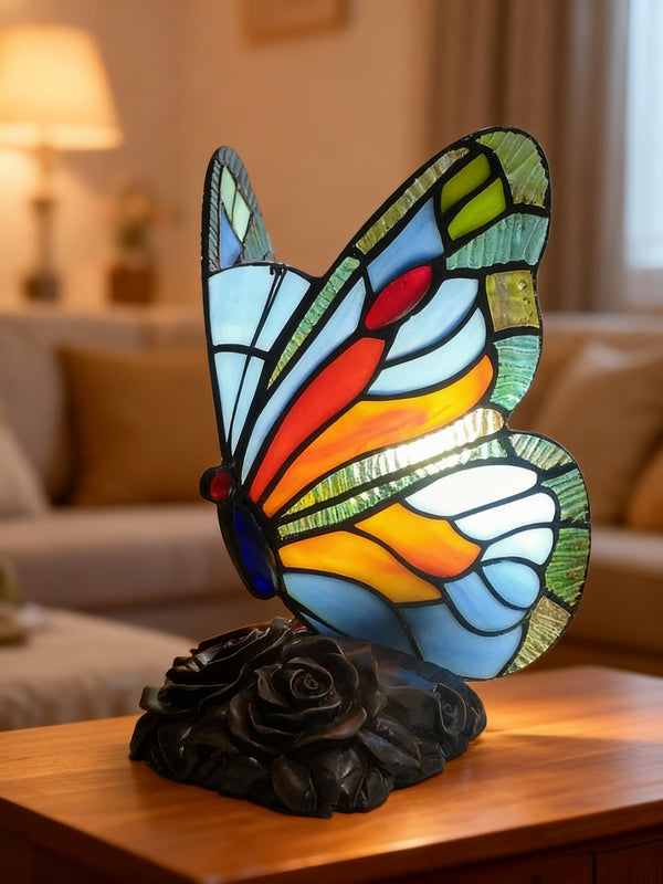 TIFFALIGHT | Lampa s vitrážovým motýlom